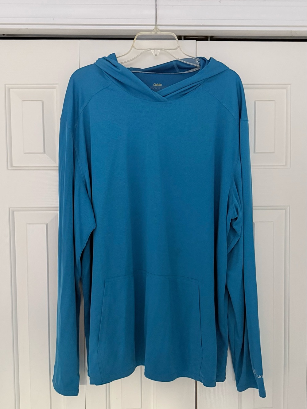 Cabela's Blue Hooded Long-Sleeve Pullover, Guidewear, Insect Defense. #0070
